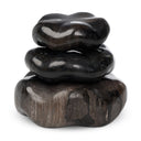 Artistic Petrified Wood Organic Sculpture Set Of 3 - Dark Petrified Wood