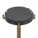 Luxe Jonty Round End Table - Dark Petrified Wood