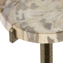 Luxe Jonty Round End Table - Light Petrified Wood