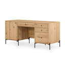Aria Eaton Executive Desk - Light Oak Resin