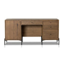 Aria Eaton Executive Desk - Amber Oak Resin