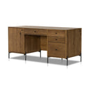 Aria Eaton Executive Desk - Amber Oak Resin