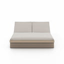 Luxe Leroy Outdoor Double Chaise Washed Brown