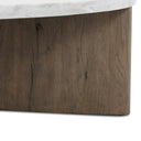 Verano Toli Coffee Table - Italian White Marble Rustic Grey Veneer