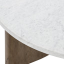 Verano Toli Coffee Table - Italian White Marble Rustic Grey Veneer