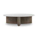 Verano Toli Coffee Table - Italian White Marble Rustic Grey Veneer