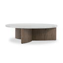 Verano Toli Coffee Table - Italian White Marble Rustic Grey Veneer