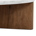 Verano Toli Coffee Table - Italian White Marble Rustic Fawn Veneer