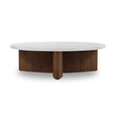 Verano Toli Coffee Table - Italian White Marble Rustic Fawn Veneer