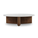 Verano Toli Coffee Table - Italian White Marble Rustic Fawn Veneer