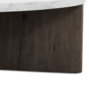 Verano Toli Coffee Table - Italian White Marble Smoked Black Veneer