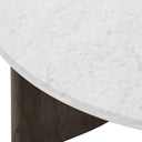 Verano Toli Coffee Table - Italian White Marble Smoked Black Veneer