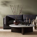 Verano Toli Coffee Table - Italian White Marble Smoked Black Veneer