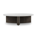Verano Toli Coffee Table - Italian White Marble Smoked Black Veneer