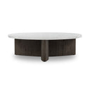 Verano Toli Coffee Table - Italian White Marble Smoked Black Veneer