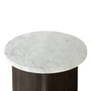 Aurelia Toli End Table - Italian White Marble Smoked Black Veneer