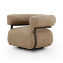 Axton Swivel Chair - Nubuck Silver