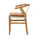 Muestra Dining Chair W Cushion - Natural Teak Whiskey Saddle