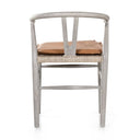 Muestra Dining Chair W Cushion - Weathered Grey Teak Whiskey Saddle