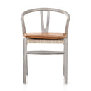 Muestra Dining Chair W Cushion - Weathered Grey Teak Whiskey Saddle