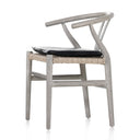 Muestra Dining Chair W Cushion - Weathered Grey Teak Pebble Black