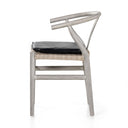 Muestra Dining Chair W Cushion - Weathered Grey Teak Pebble Black