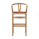 Aveline Bar Counter Stool - Bar Natural Teak Whiskey Saddle