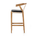Aveline Bar Counter Stool - Bar Natural Teak Pebble Black
