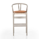Halcyon Bar Counter Stool - Bar Weathered Grey Whiskey Saddle