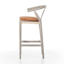 Halcyon Bar Counter Stool - Bar Weathered Grey Whiskey Saddle