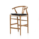 Halcyon Bar Counter Stool - Counter Natural Teak Pebble Black