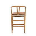 Halcyon Bar Counter Stool - Counter Natural Teak Whiskey Saddle