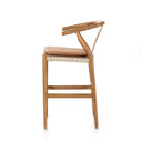 Aveline Bar Counter Stool - Counter Natural Teak Whiskey Saddle