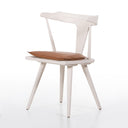 Luxe Haven Ripley Dining Chair - Off White Whiskey Saddle