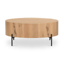 Verity Eaton Drum Coffee Table - Light Oak Resin