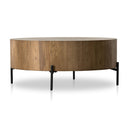 Verity Eaton Drum Coffee Table - Amber Oak Resin