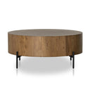 Verity Eaton Drum Coffee Table - Amber Oak Resin