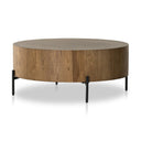 Verity Eaton Drum Coffee Table - Amber Oak Resin