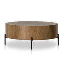 Verity Eaton Drum Coffee Table - Amber Oak Resin
