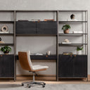 Aurelia Modular Wall Desk With 2 Bookcases - Black