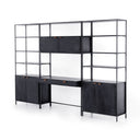 Valeria Trey Modular Wall Desk With 2 Bookcases - Black