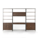 Valeria Trey Modular Wall Desk With 2 Bookcases - Auburn