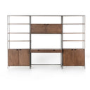 Valeria Trey Modular Wall Desk With 2 Bookcases - Auburn