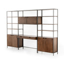 Aurelia Modular Wall Desk With 2 Bookcases - Auburn