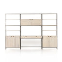 Verity Trey Modular Wall Desk With 2 Bookcases - Dove Poplar