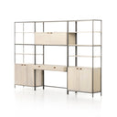 Valeria Trey Modular Wall Desk With 2 Bookcases - Dove Poplar