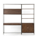 Liora Trey Modular Wall Desk With 1 Bookcase - Auburn
