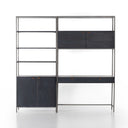 Liora Trey Modular Wall Desk With 1 Bookcase - Black