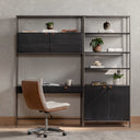 Liora Trey Modular Wall Desk With 1 Bookcase - Black