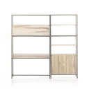 Liora Trey Modular Wall Desk With 1 Bookcase - Dove Poplar